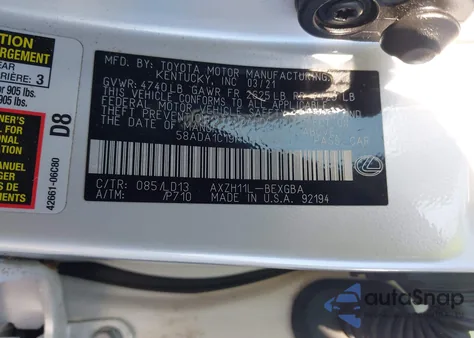 2021 Lexus Es 300H z USA, uszkodzony, nr VIN 58ADA1C19MU006469